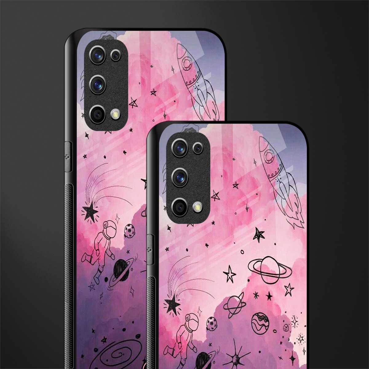 space pink aesthetic glass case for realme x7 pro image-2