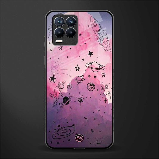 space pink aesthetic glass case for realme 8 4g image