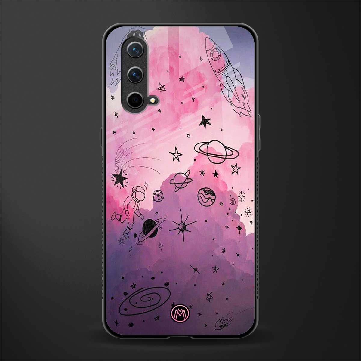 space pink aesthetic glass case for oneplus nord ce 5g image