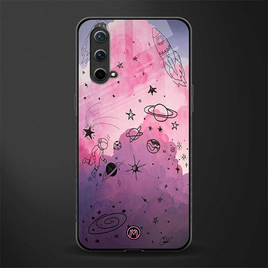 space pink aesthetic glass case for oneplus nord ce 5g image