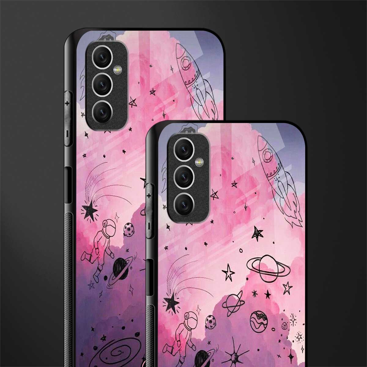 space pink aesthetic glass case for samsung galaxy m52 5g image-2