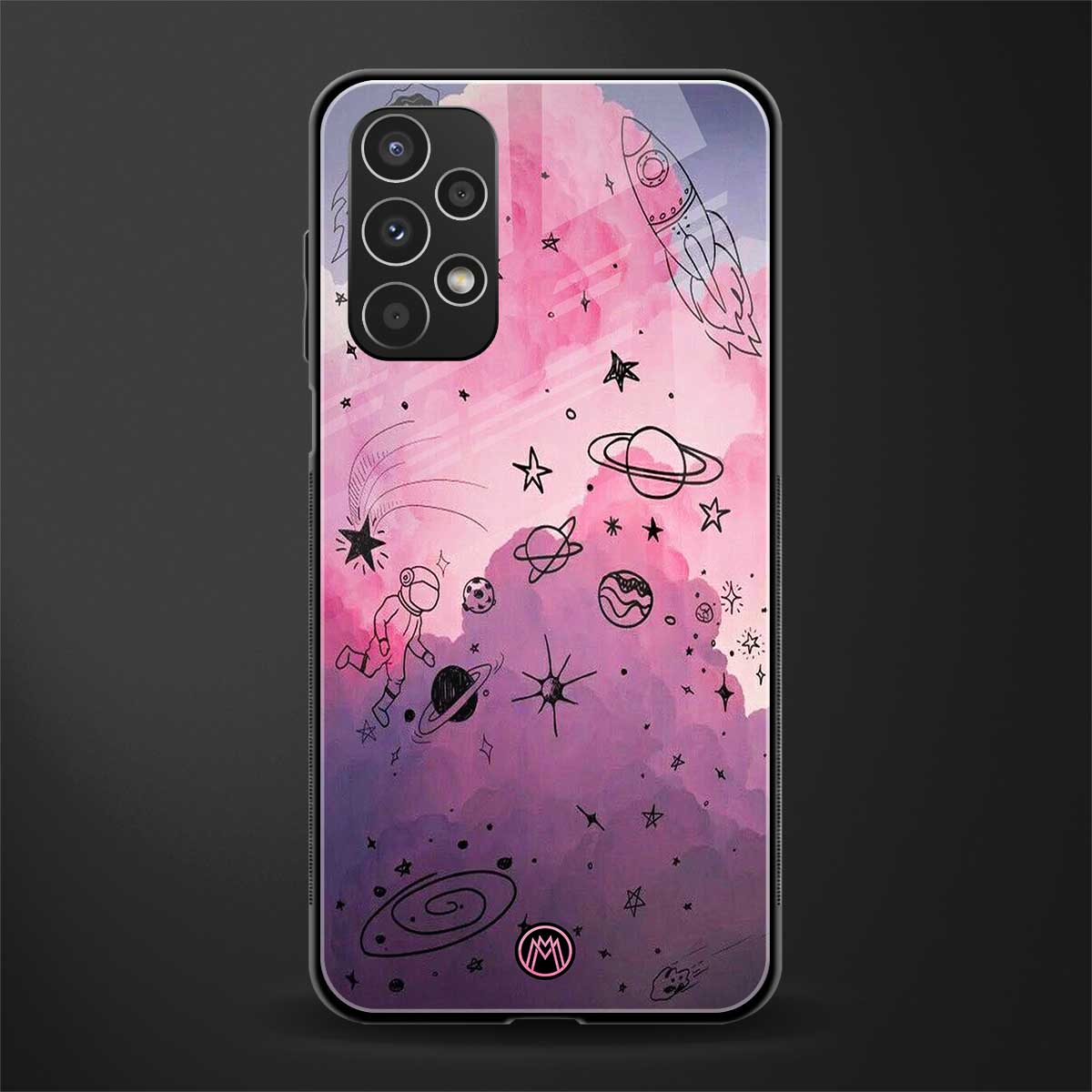 space pink aesthetic back phone cover | glass case for samsung galaxy a13 4g