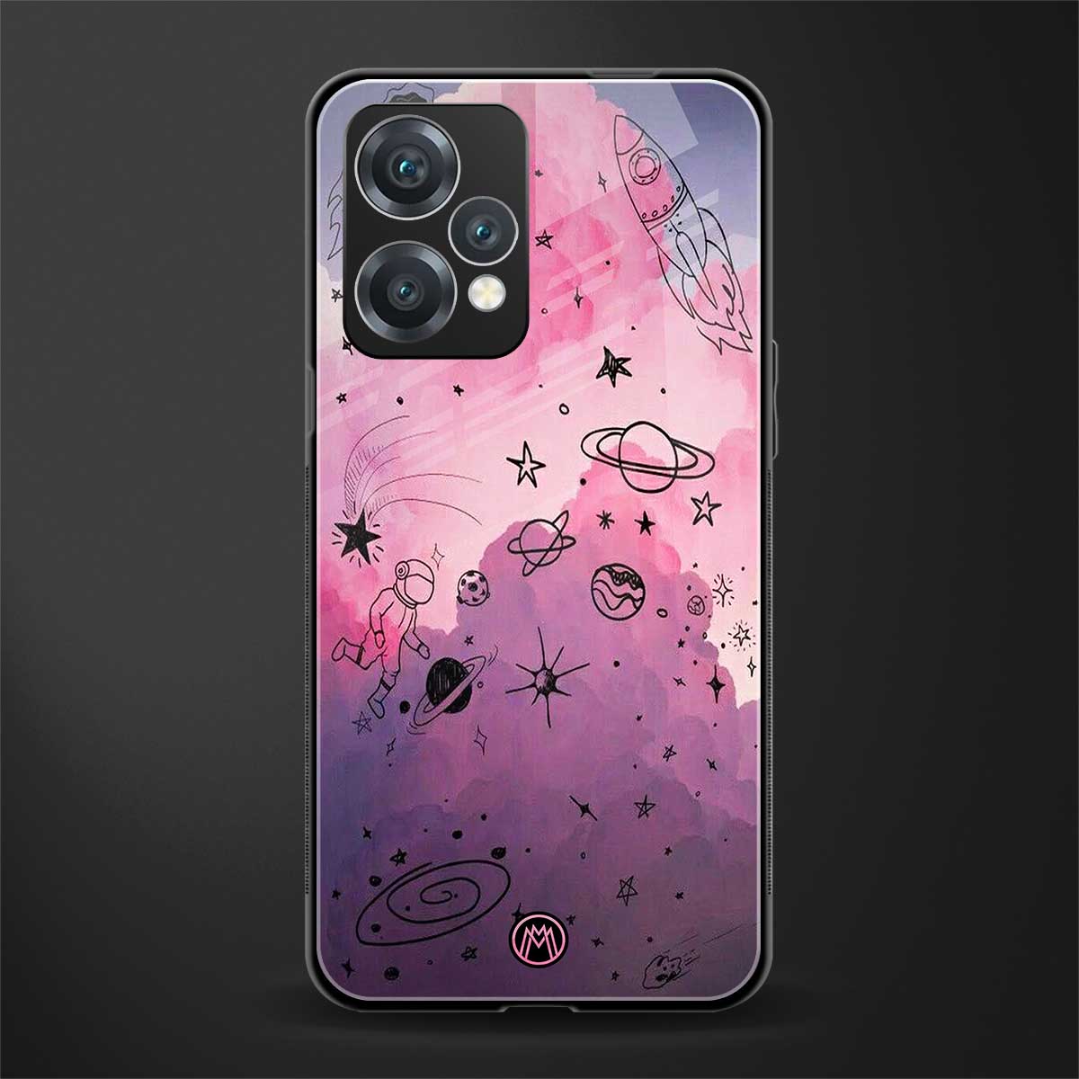 space pink aesthetic back phone cover | glass case for oneplus nord ce 2 lite 5g