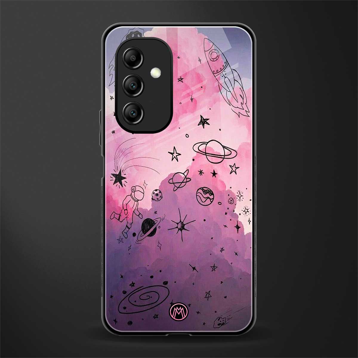 Space Pink Aesthetic Phone Cover for Samsung Galaxy A14 5G Glass
