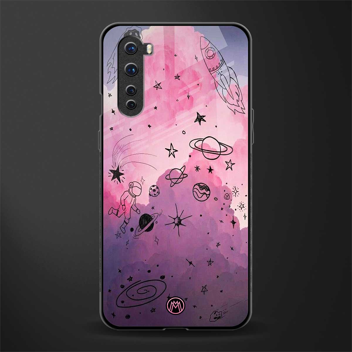 space pink aesthetic glass case for oneplus nord ac2001 image