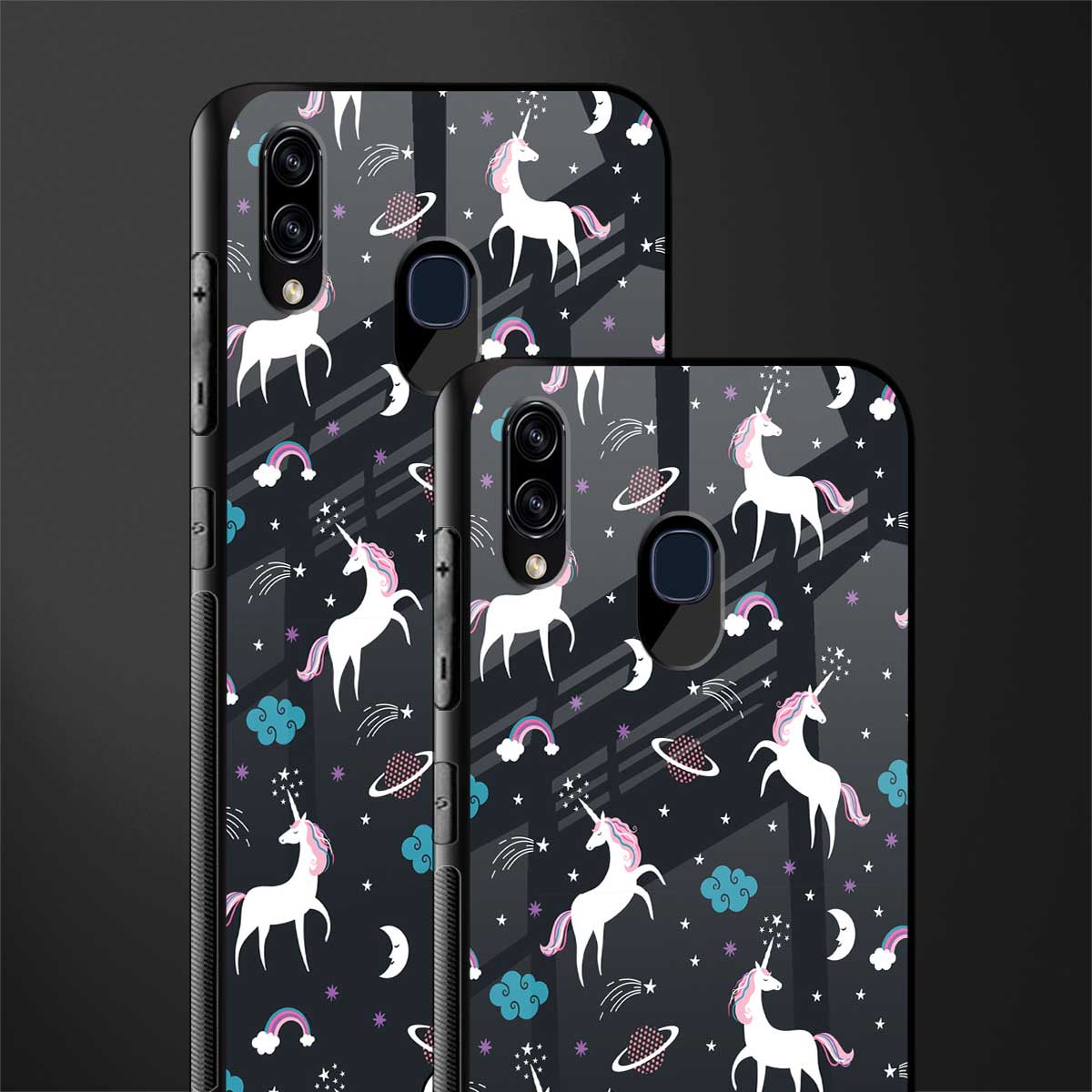 spatial unicorn galaxy glass case for samsung galaxy a20 image-2