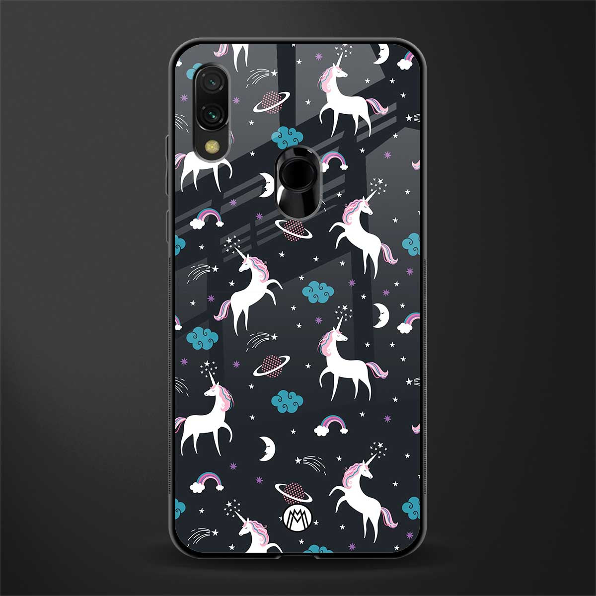 spatial unicorn galaxy glass case for redmi 7redmi y3 image