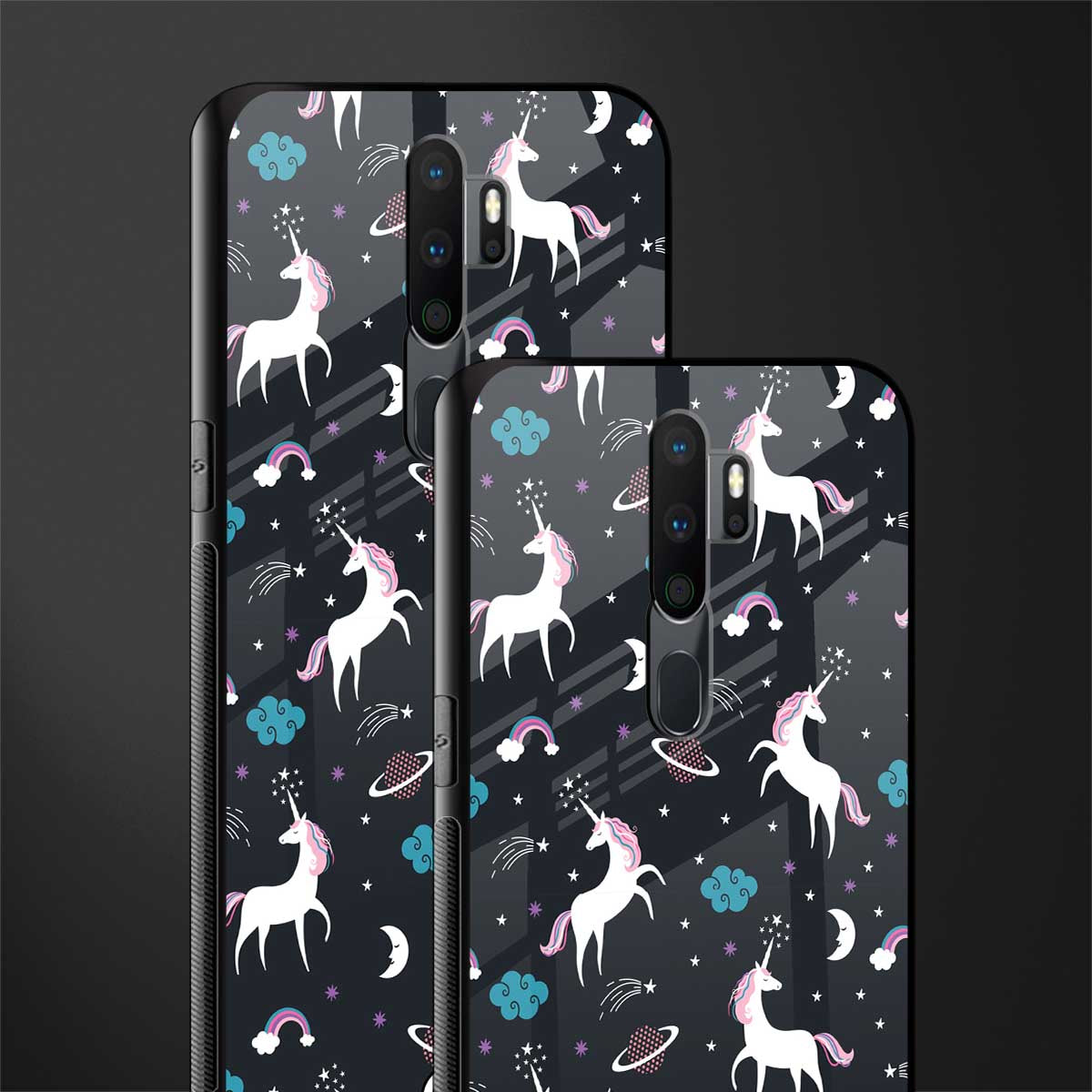 spatial unicorn galaxy glass case for oppo a5 2020 image-2