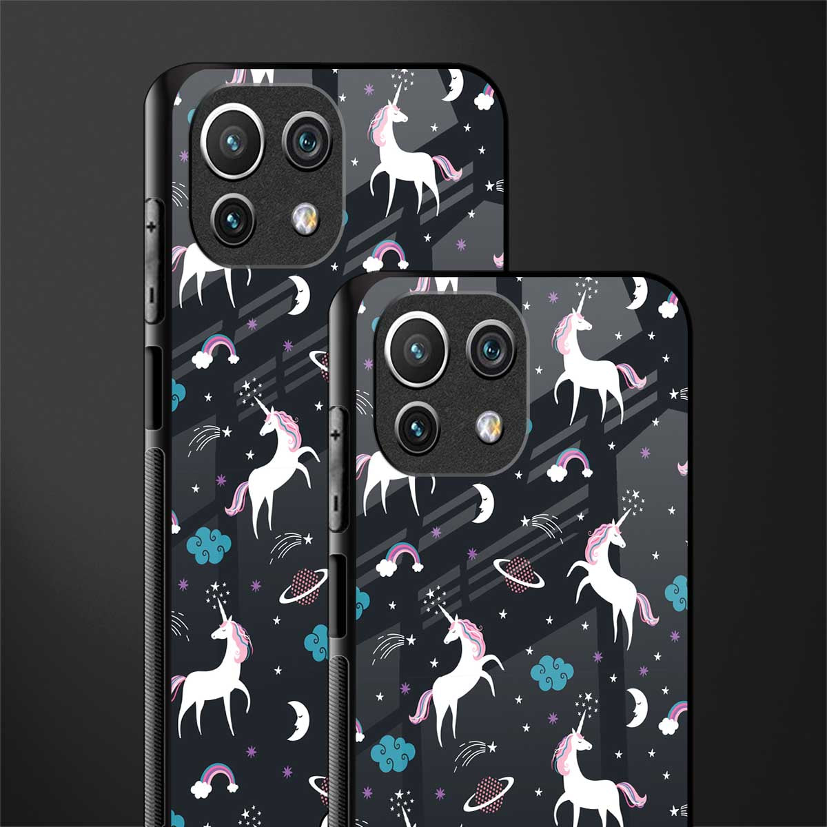 spatial unicorn galaxy glass case for mi 11 lite image-2