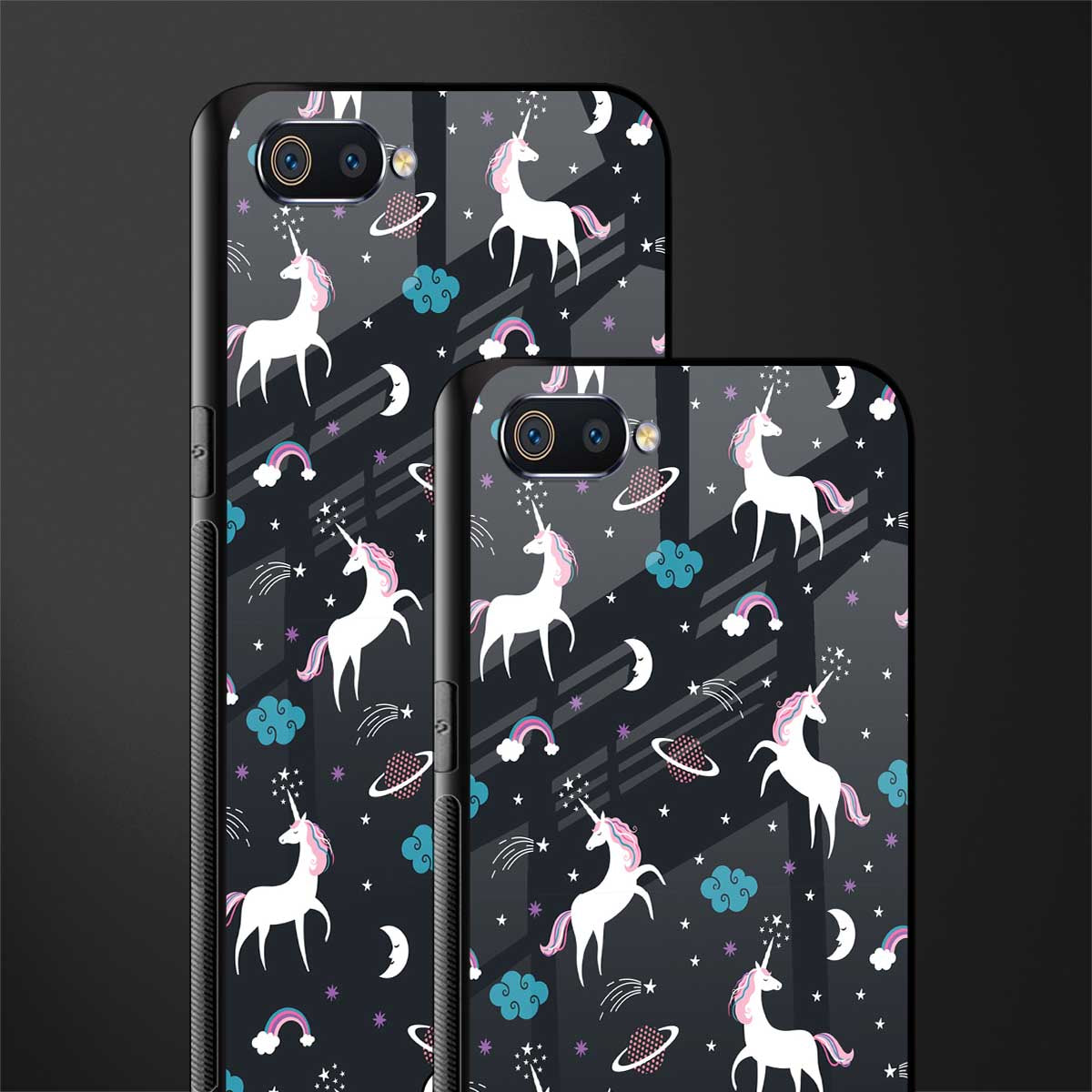 spatial unicorn galaxy glass case for oppo a1k image-2