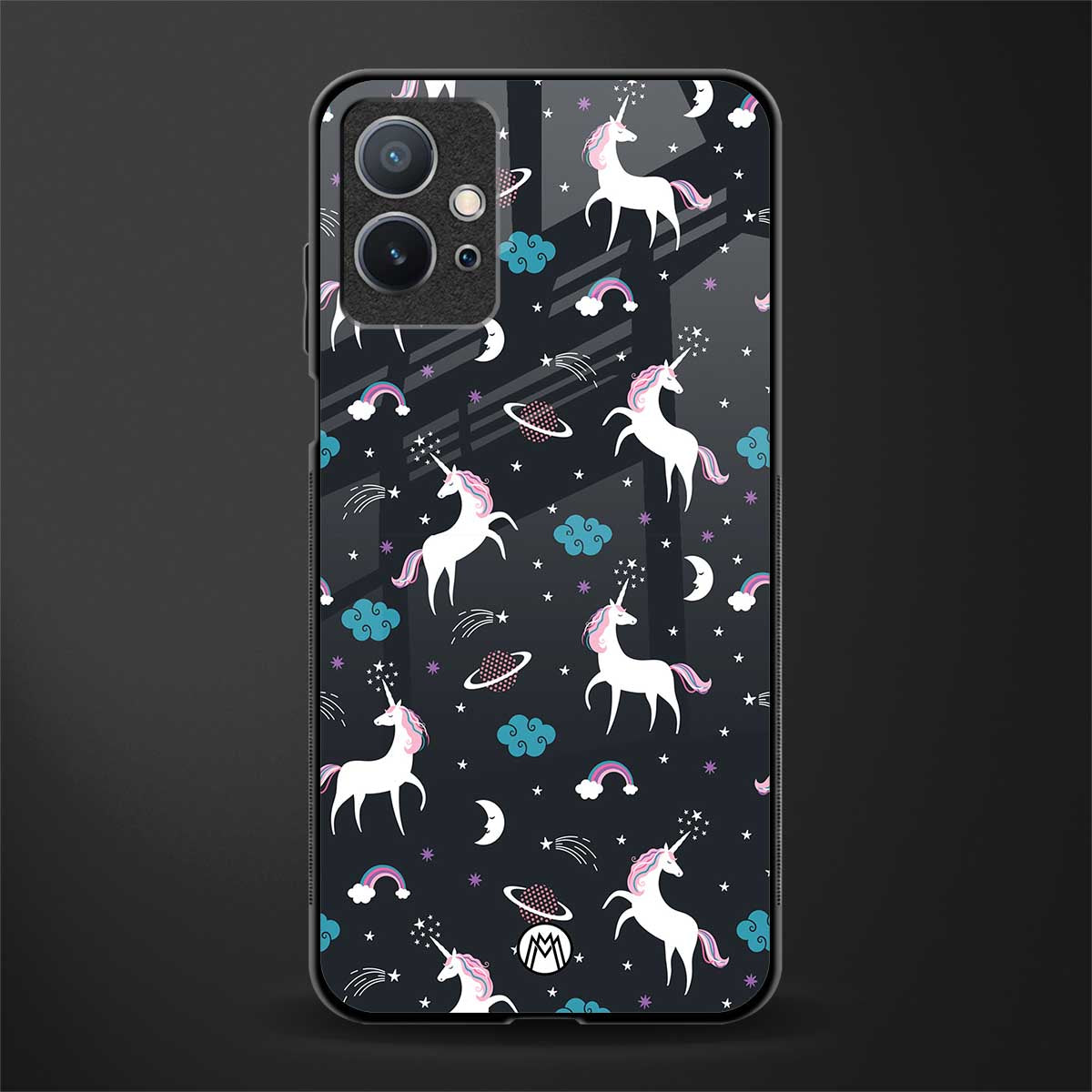 spatial unicorn galaxy glass case for vivo y75 5g image