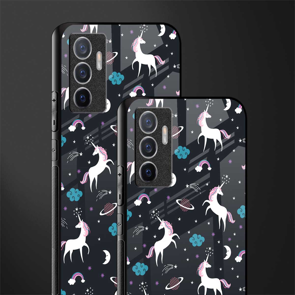 spatial unicorn galaxy glass case for vivo v23e image-2