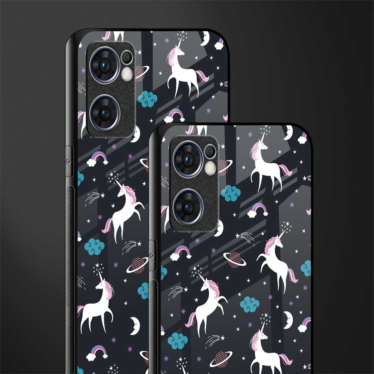 spatial unicorn galaxy glass case for oppo reno7 5g image-2