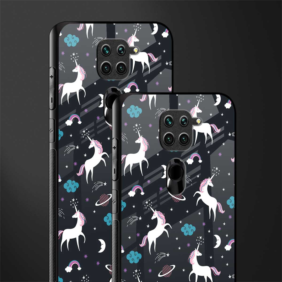 spatial unicorn galaxy glass case for redmi note 9 image-2