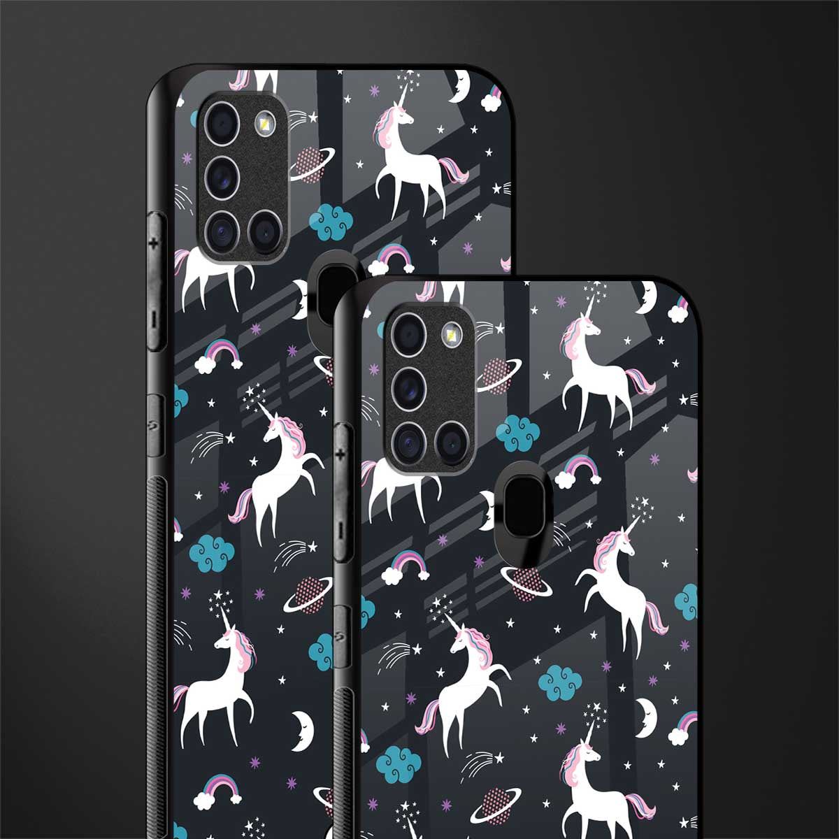spatial unicorn galaxy glass case for samsung galaxy a21s image-2