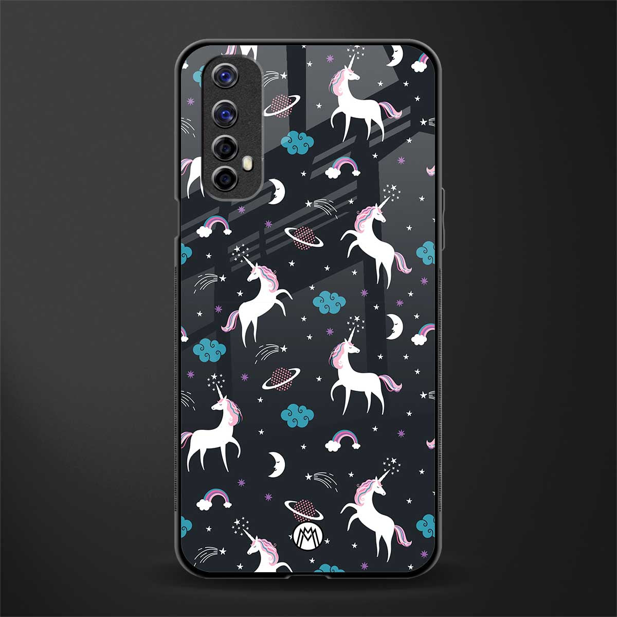 spatial unicorn galaxy glass case for realme 7 image