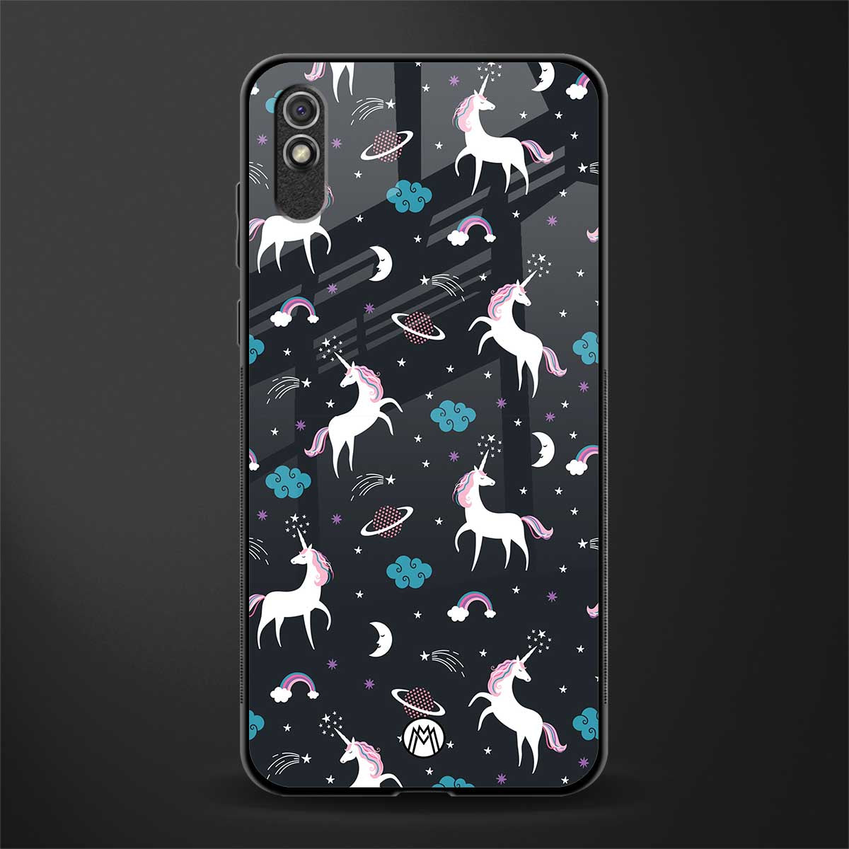 spatial unicorn galaxy glass case for redmi 9a image