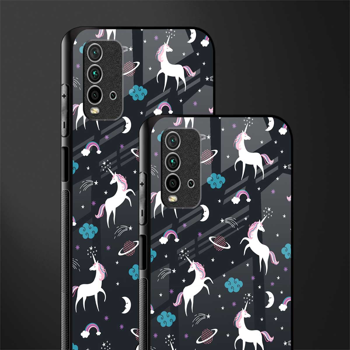 spatial unicorn galaxy glass case for redmi 9 power image-2