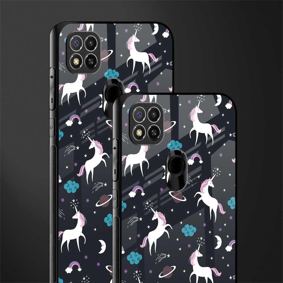 spatial unicorn galaxy glass case for redmi 9 image-2