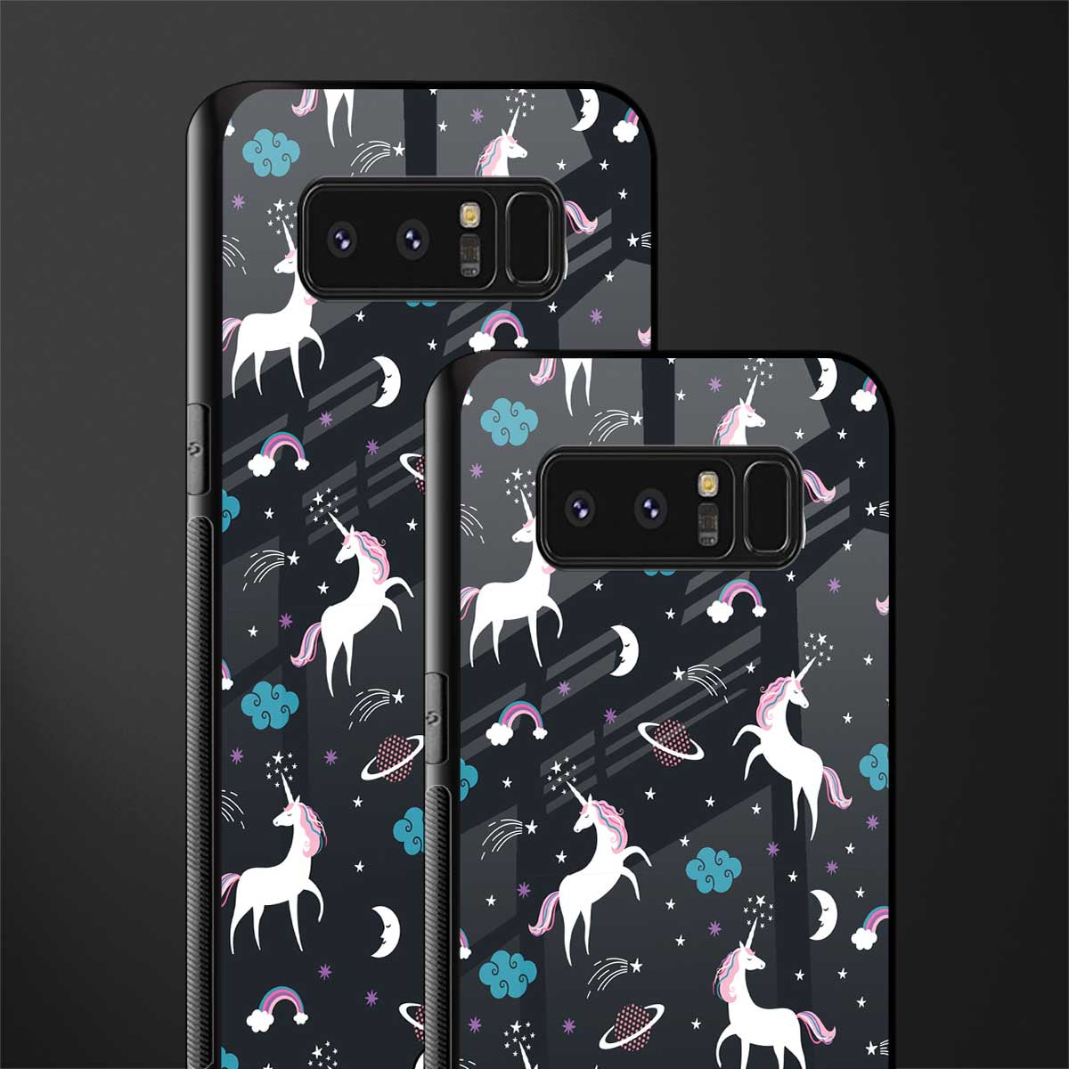 spatial unicorn galaxy glass case for samsung galaxy note 8 image-2