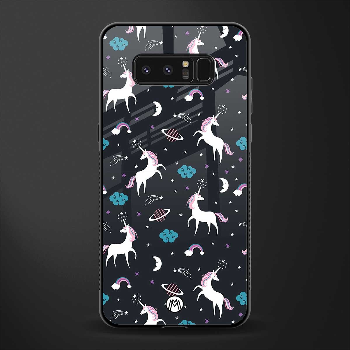 spatial unicorn galaxy glass case for samsung galaxy note 8 image