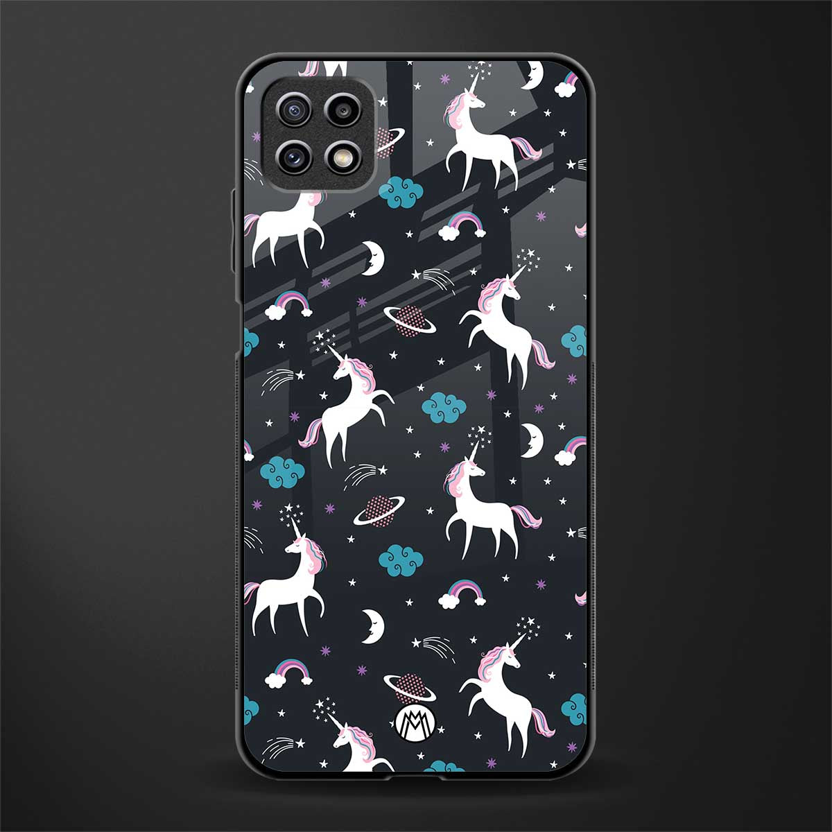spatial unicorn galaxy glass case for samsung galaxy a22 5g image