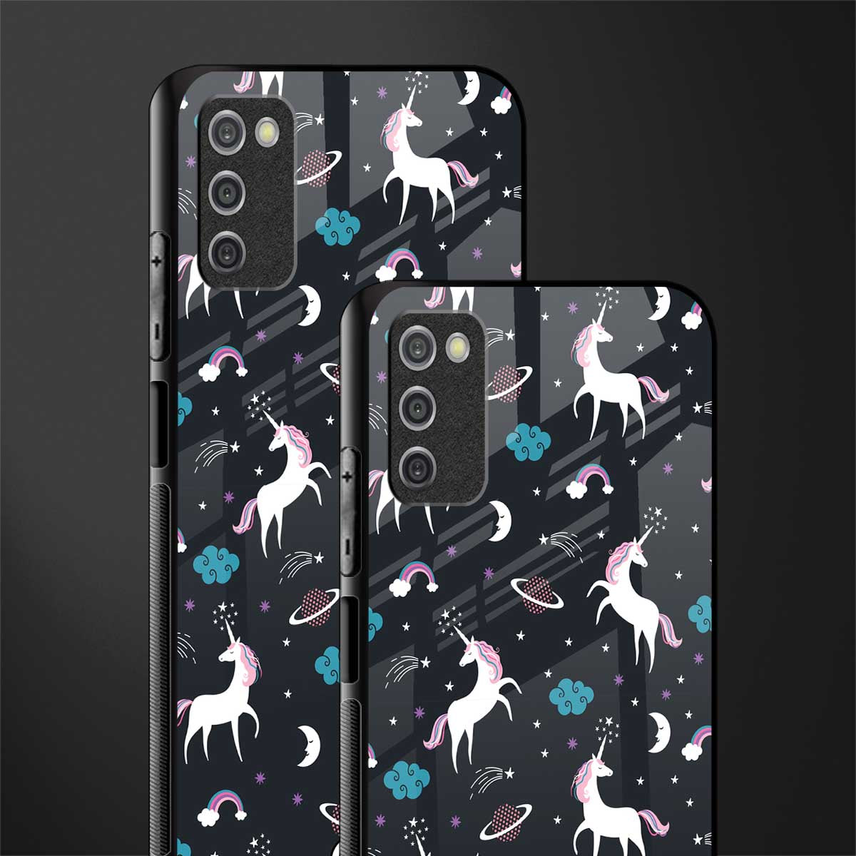 spatial unicorn galaxy glass case for samsung galaxy a03s image-2