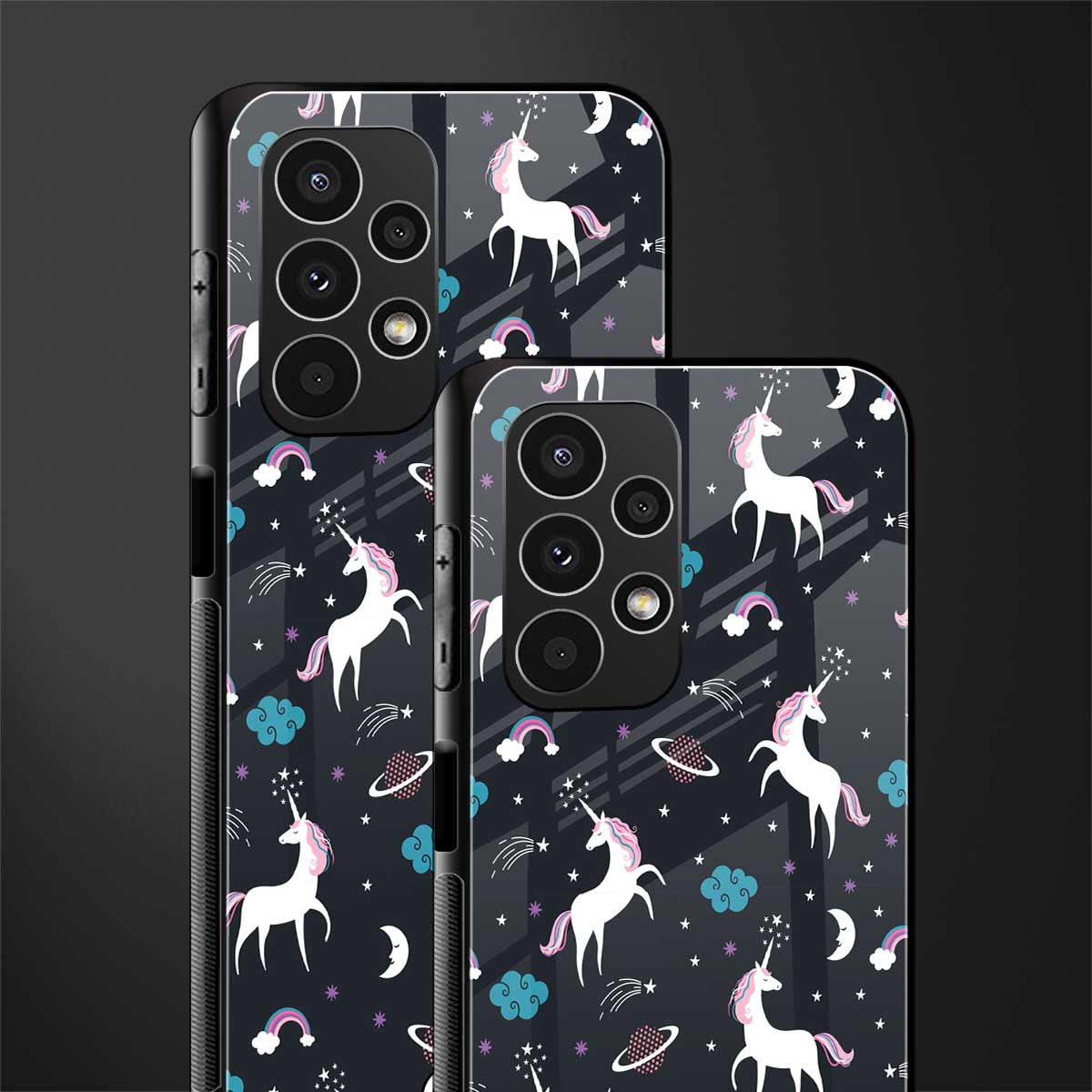 spatial unicorn galaxy back phone cover | glass case for samsung galaxy a13 4g