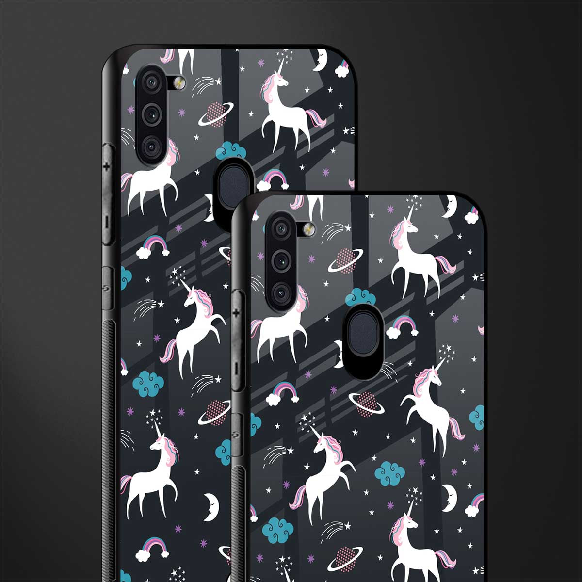spatial unicorn galaxy glass case for samsung galaxy m11 image-2