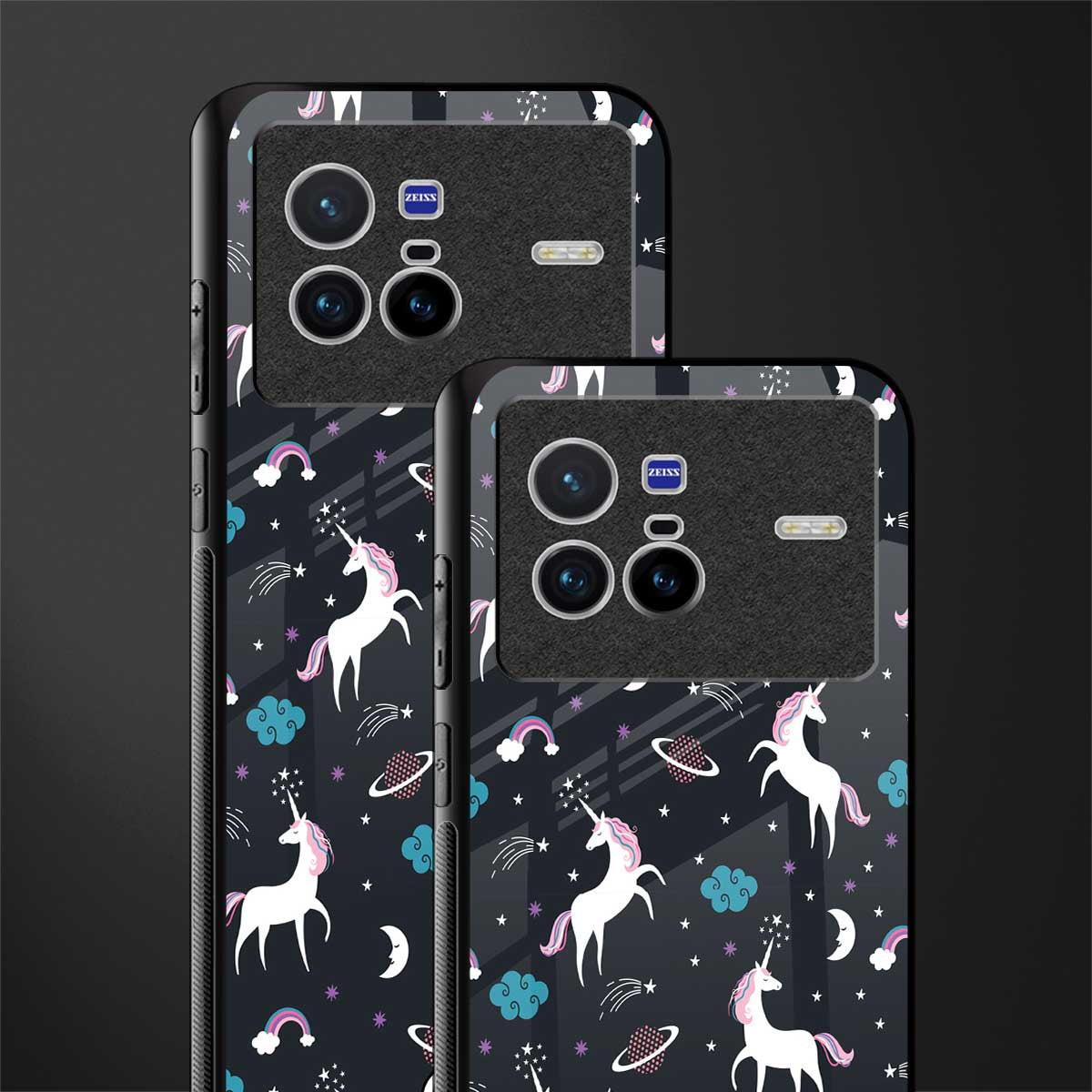 spatial unicorn galaxy glass case for vivo x80 image-2