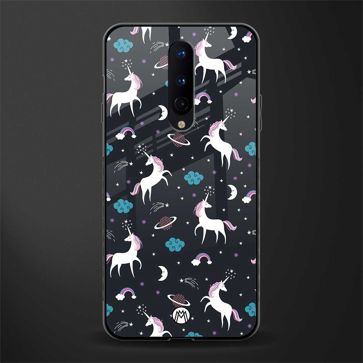 spatial unicorn galaxy glass case for oneplus 8 image
