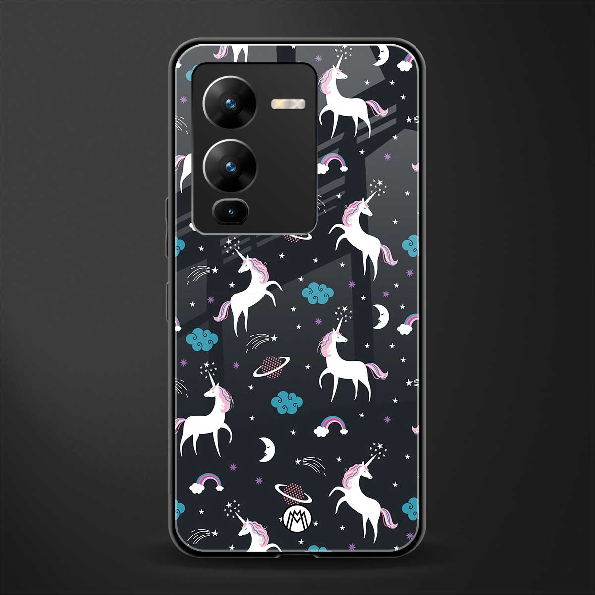 spatial unicorn galaxy back phone cover | glass case for vivo v25 pro 5g