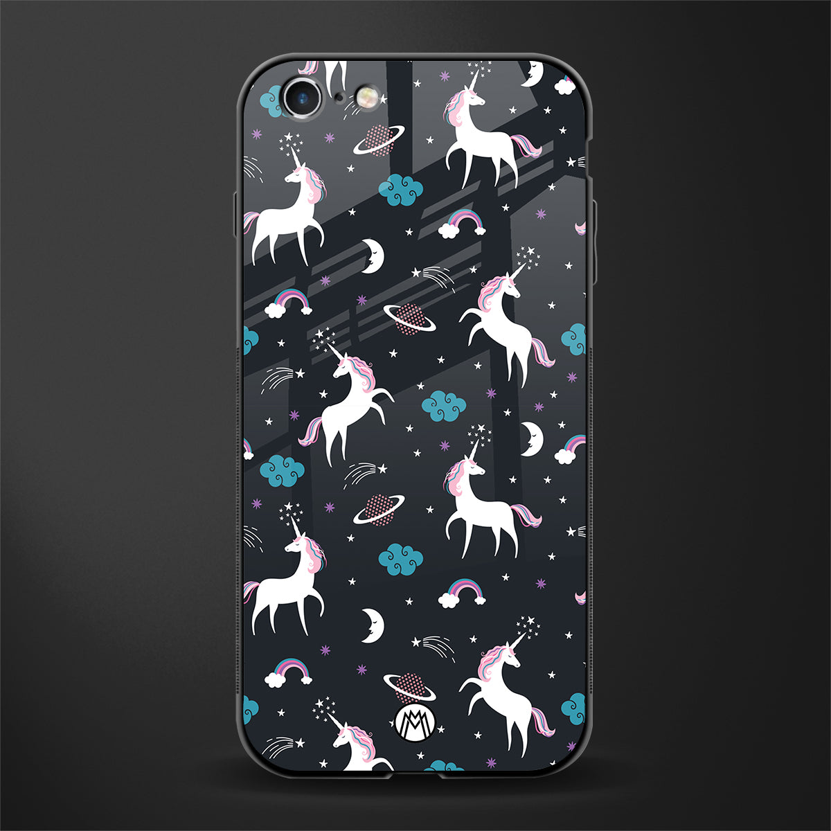spatial unicorn galaxy glass case for iphone 6 image