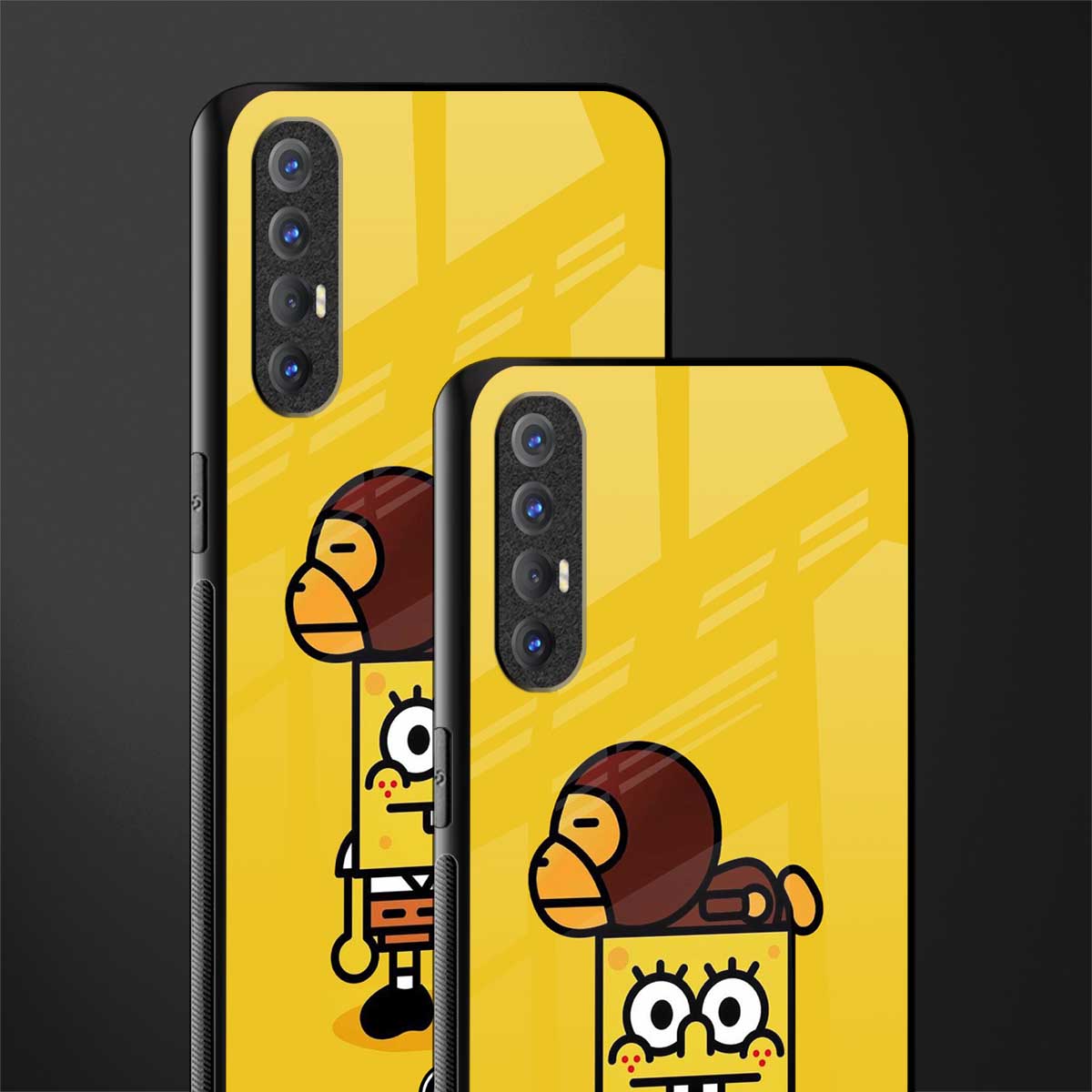 spongebob x bape glass case for oppo reno 3 pro image-2