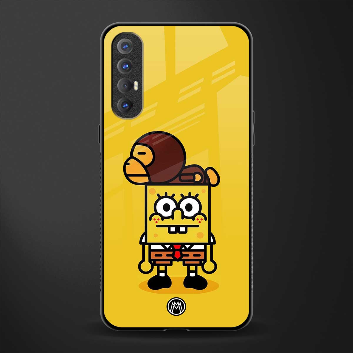 spongebob x bape glass case for oppo reno 3 pro image