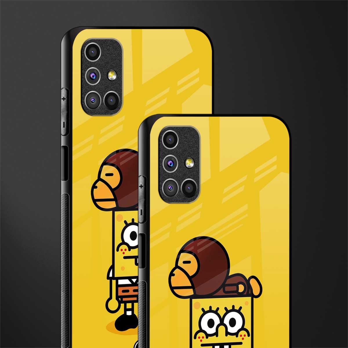 spongebob x bape glass case for samsung galaxy m31s image-2