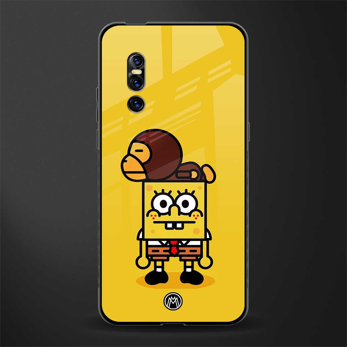 spongebob x bape glass case for vivo v15 pro image