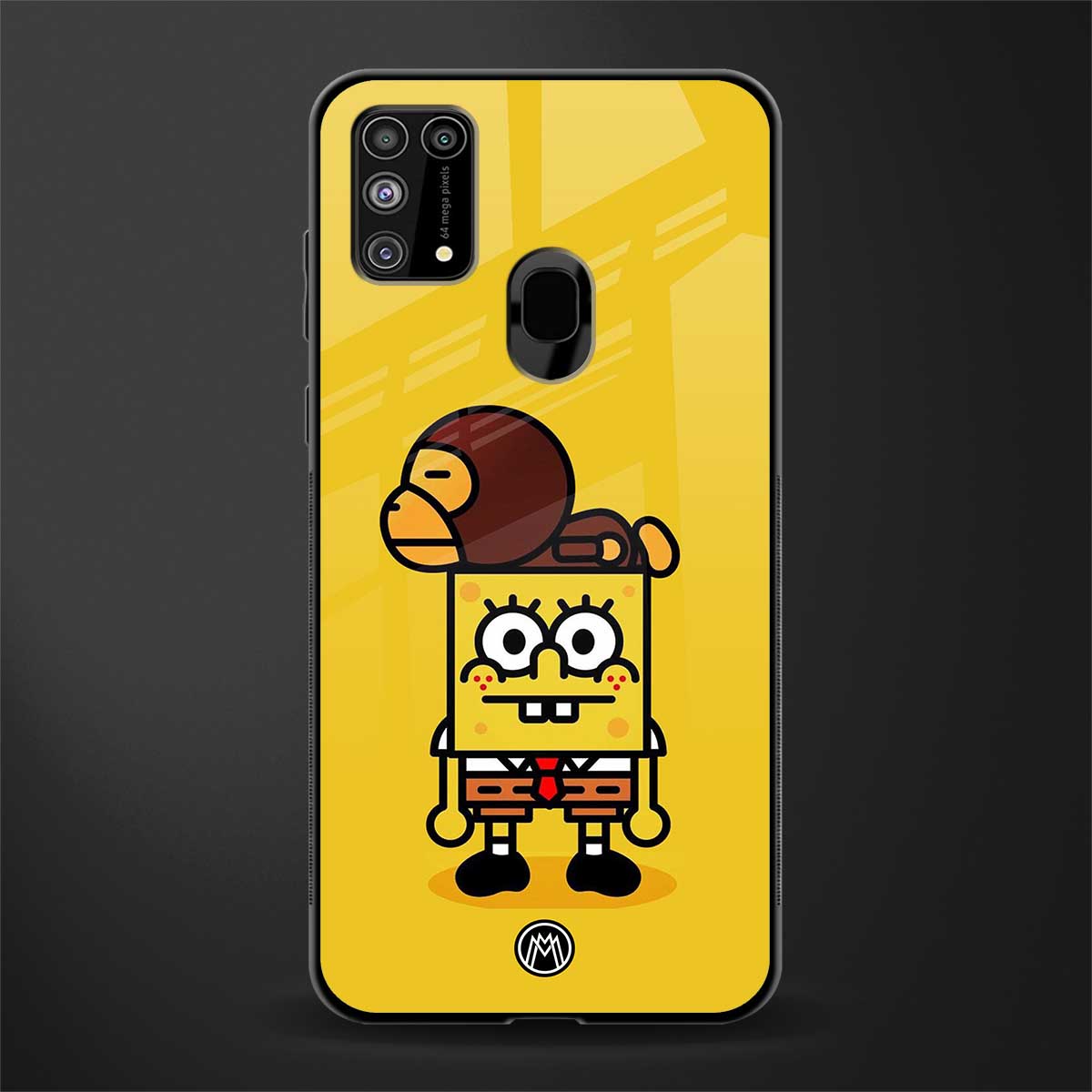 spongebob x bape glass case for samsung galaxy m31 prime edition image