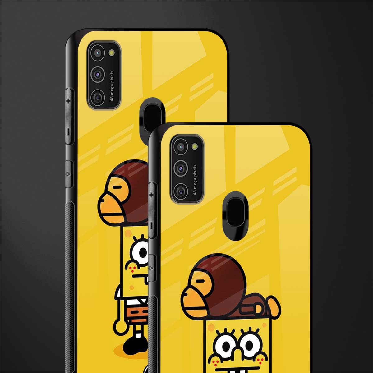 spongebob x bape glass case for samsung galaxy m30s image-2