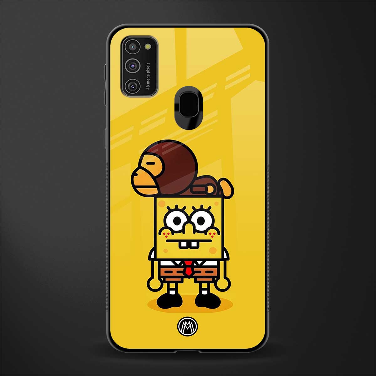spongebob x bape glass case for samsung galaxy m30s image