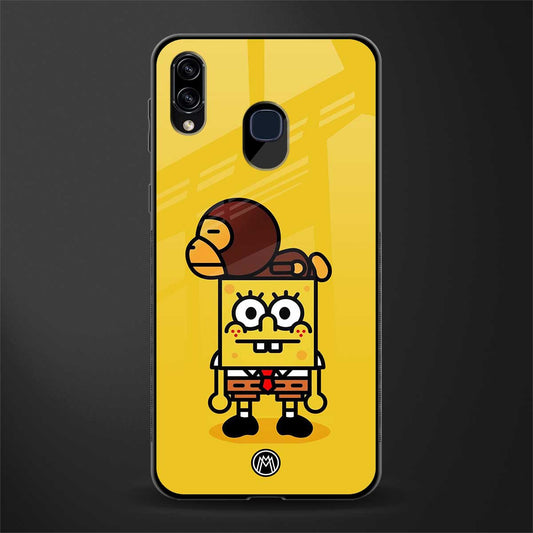 spongebob x bape glass case for samsung galaxy a30 image