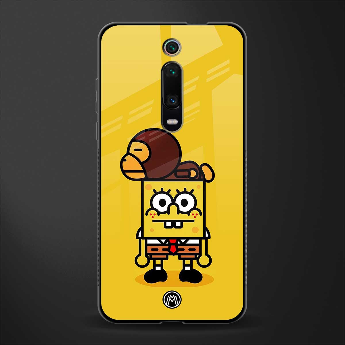 spongebob x bape glass case for redmi k20 image