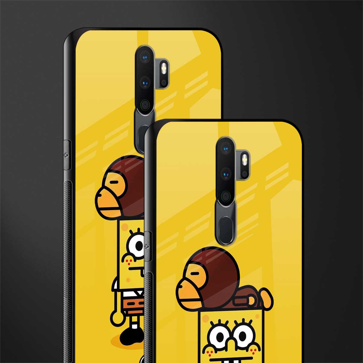 spongebob x bape glass case for oppo a9 2020 image-2