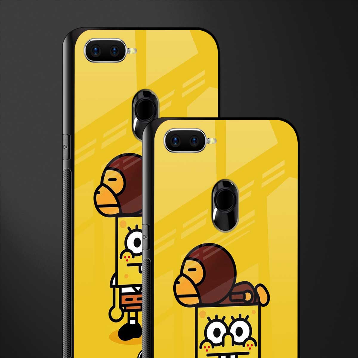 spongebob x bape glass case for oppo a7 image-2