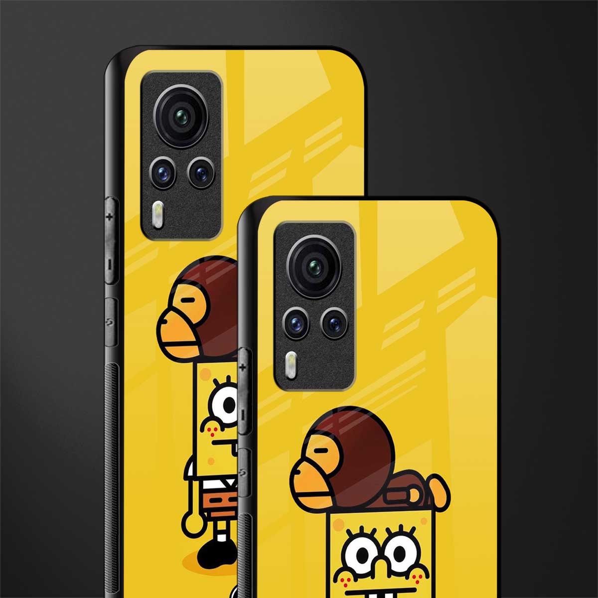 spongebob x bape glass case for vivo x60 pro image-2