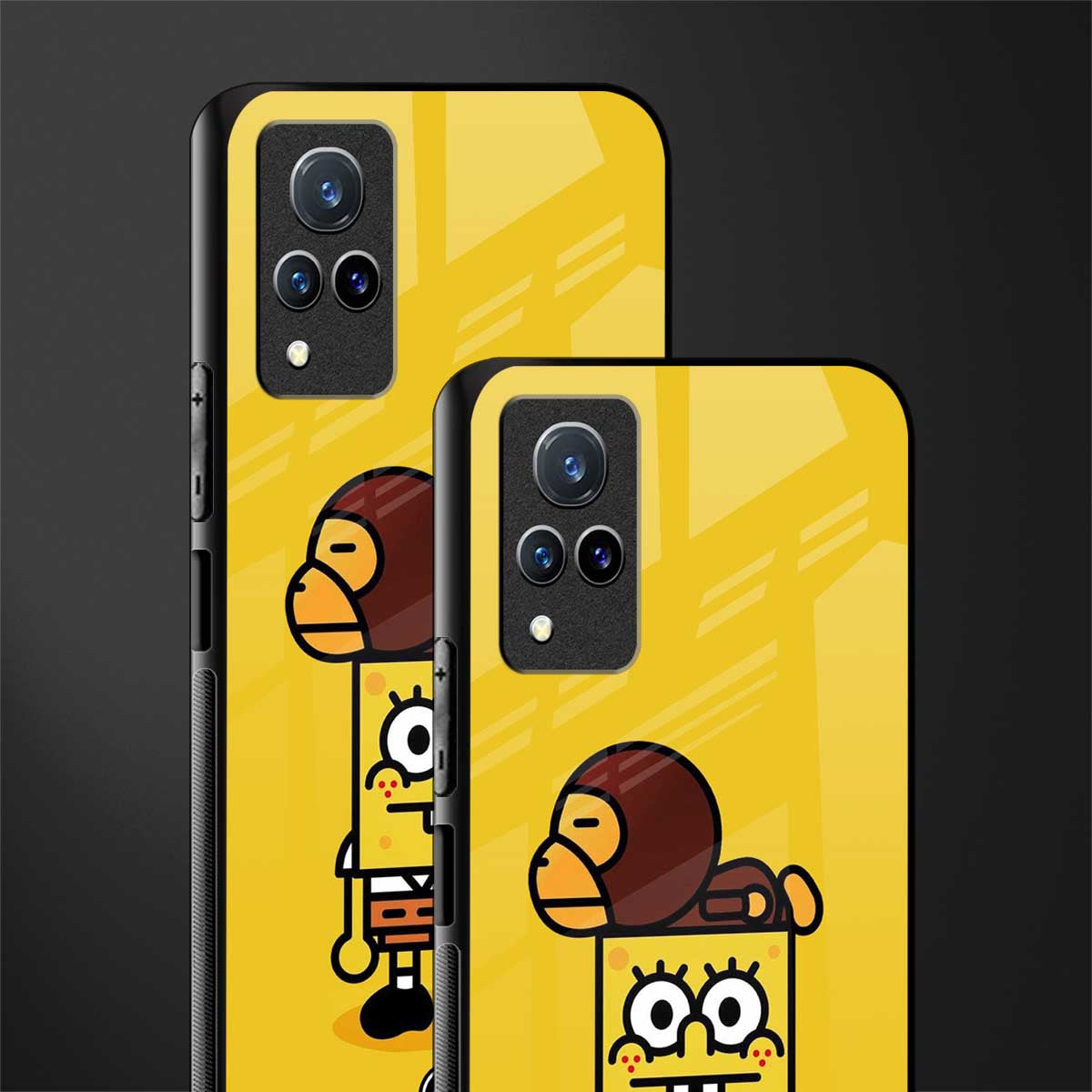 spongebob x bape glass case for vivo v21 5g image-2