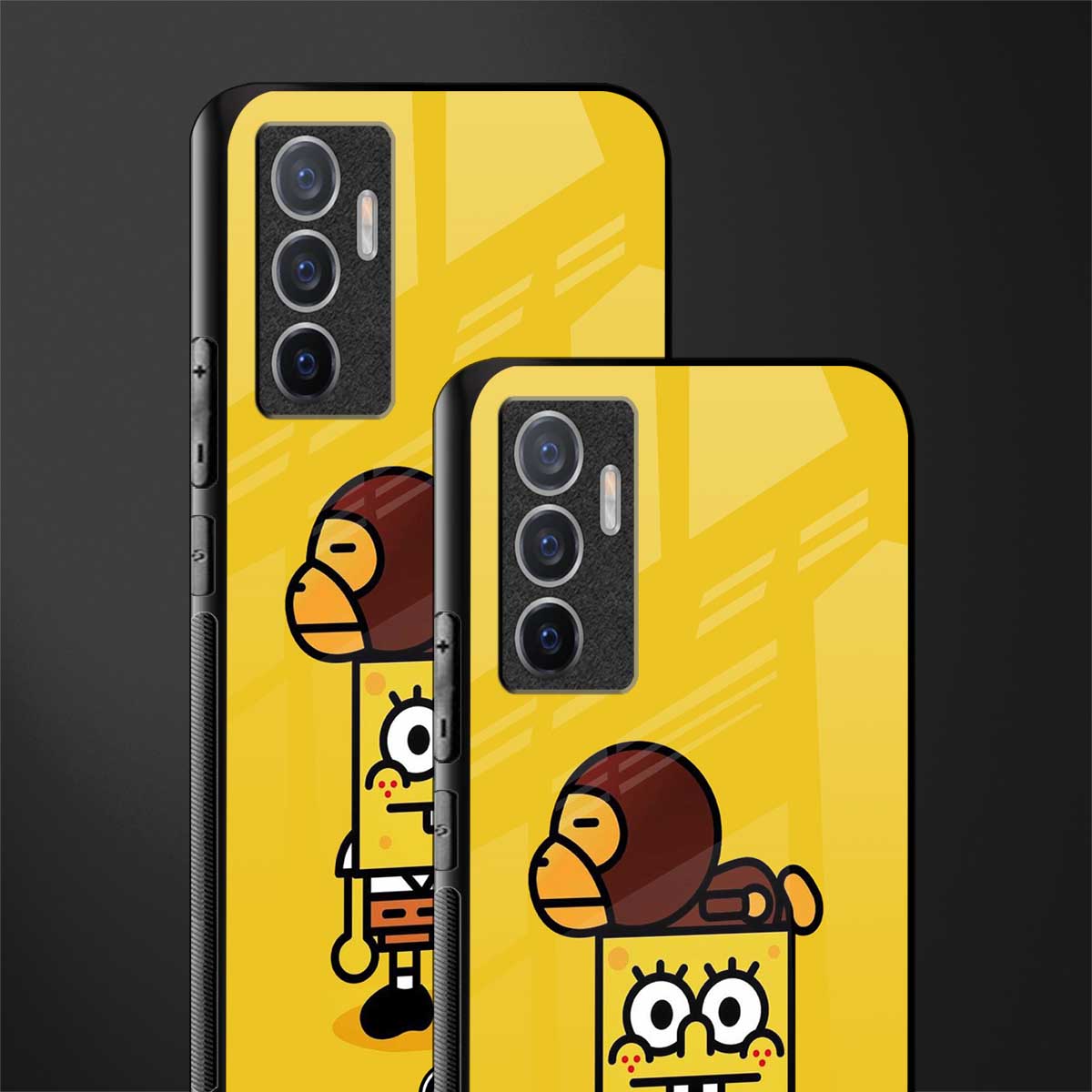 spongebob x bape glass case for vivo v23e image-2