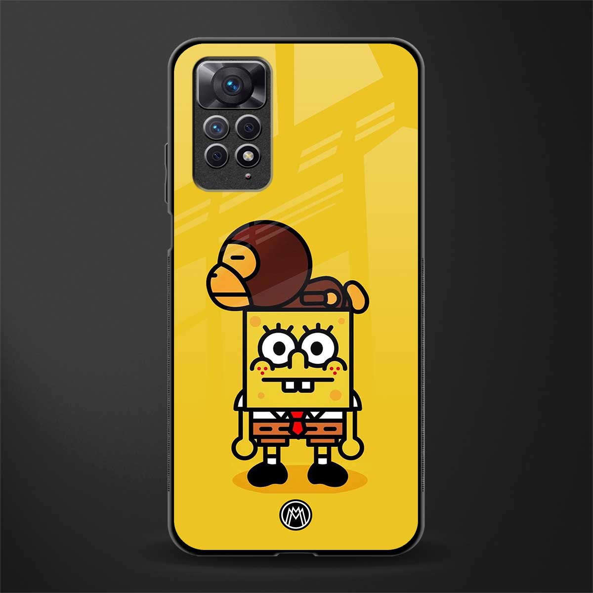 spongebob x bape glass case for redmi note 11s image