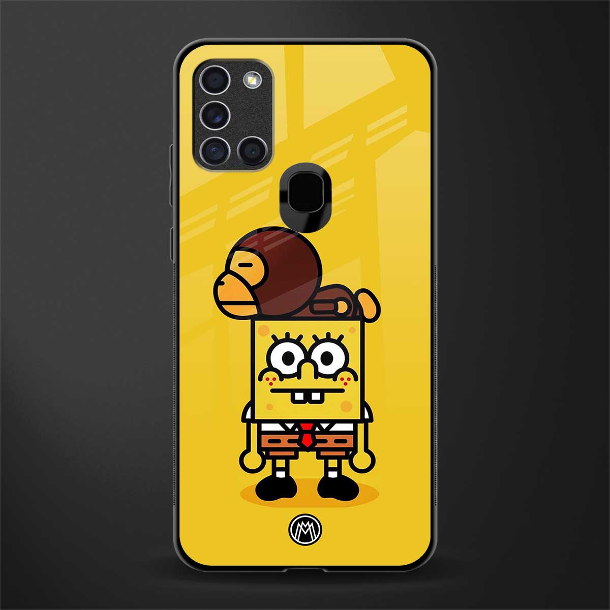 spongebob x bape glass case for samsung galaxy a21s image
