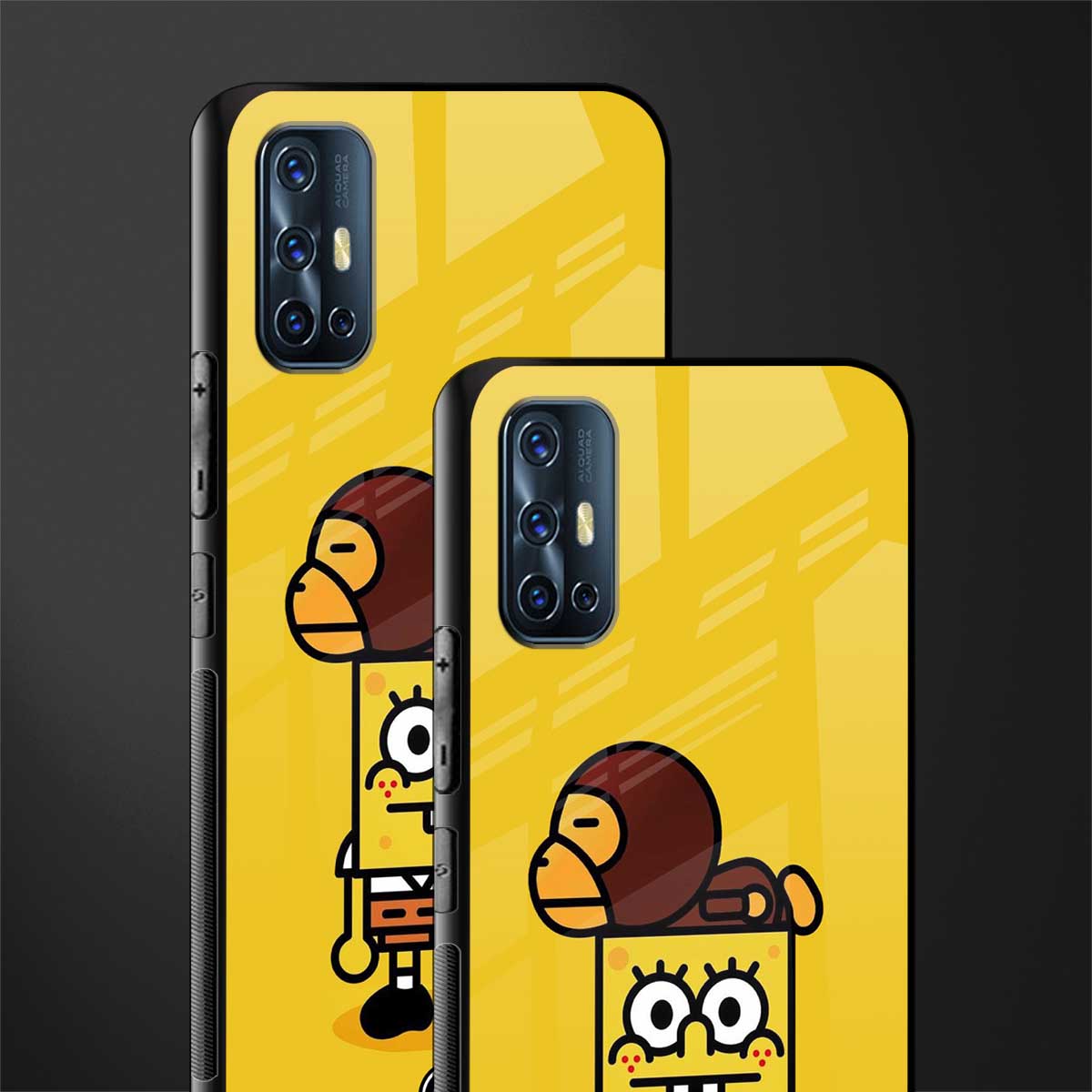 spongebob x bape glass case for vivo v17 image-2